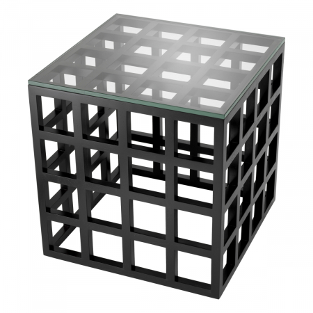 Măsuță laterală cubico finisaj negru clasic, Dims: L. 52 | W. 52 | H. 54.5  (CM) [3]