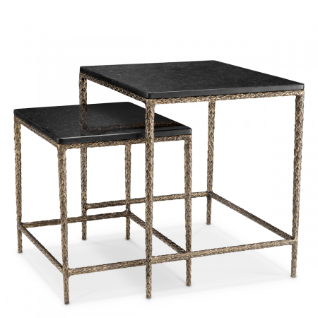 SALE % - Măsuță laterală, Ferndale granit negru set de 2