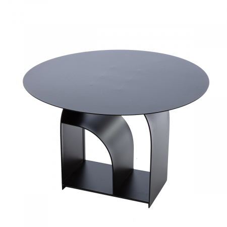 Masuta laterala, Memphis, Metal, negru, PU 1, H. 40 cm, D. 60 cm [2]