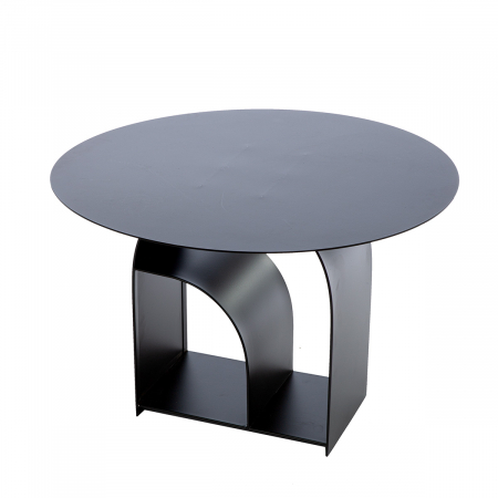 Masute - Masuta laterala, Memphis, Metal, negru, PU 1, H. 40 cm, D. 60 cm