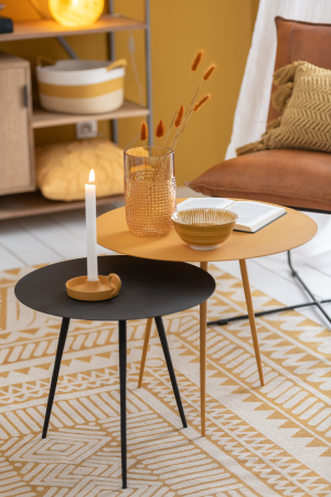 SALE % - Masuta laterala, Metal , Ocru, 56x56x45.5