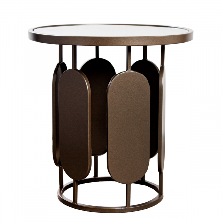 Masute - Masuta laterala, rotunda, Zulu, Metal, antracit, PU 1, H. 48 cm, D. 45 cm