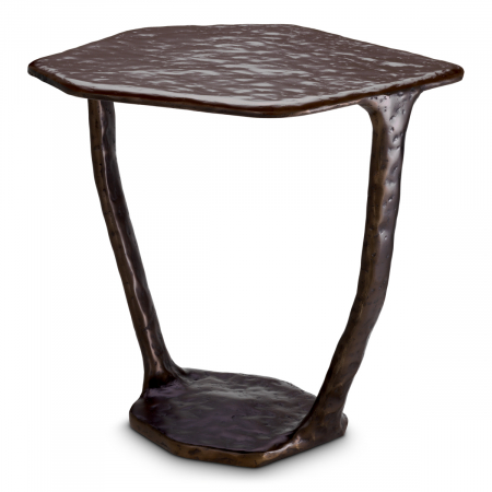 LIVING - Măsuță laterală, Tigra, finisaj bronz, Dims: L. 48 | W. 46 | H. 50  (CM)