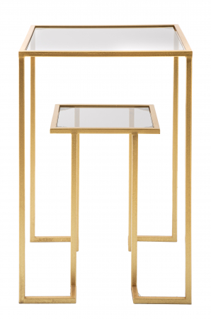 Masuta Level, Fier/Sticla, Auriu, 60x39x39 cm [5]