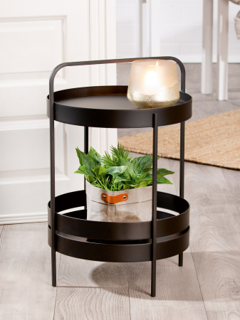 SALE % - Masuta Level, metal, negru, 62.5x42.5 cm