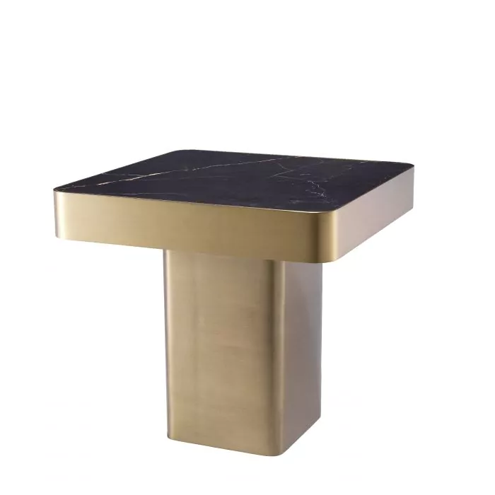 SALE % - Măsuță laterală, Luxus finisaj alamă, Dims: L. 50 | W. 50 | H. 47.5  (CM)