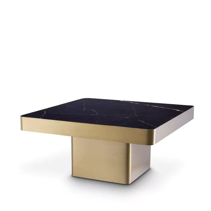 SALE % - Măsuță de cafea, Luxus finisaj alamă, Dims: L. 80 | W. 80 | H. 38.5  (CM)