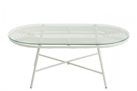 Masuta Oval, Metal, Alb, 90x50x35 cm [1]