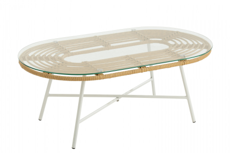 Mobilier exterior - Masuta Oval, Metal, Maro, 90x50x35 cm