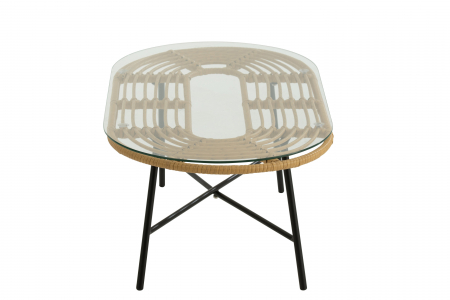 Masuta Oval, Metal, Negru, 90x50x35 cm [2]