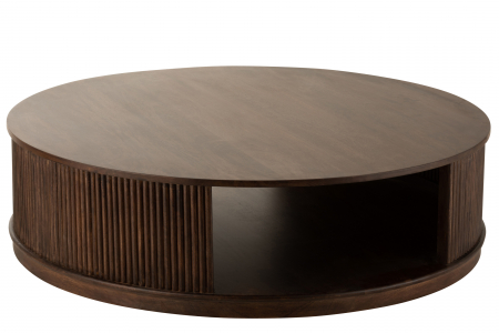 LIVING - Masuta rotunda Reyi , Lemn, Maro, 120.5x120.5x36 cm