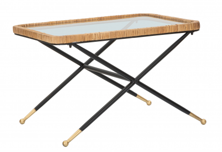Masuta Saint Barth, Fier/Sticla/Rattan, Multicolor, 45x70x50 cm [9]