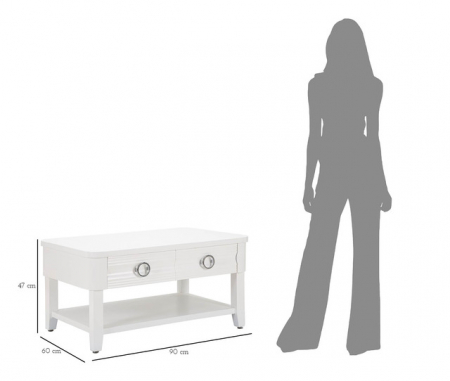 Masuta Shine, Lemn/MDF/Metal, Alb, 47x90x60 cm [9]