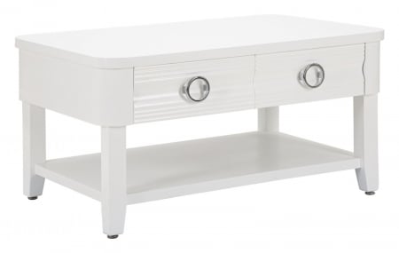 SALE % - Masuta Shine, Lemn/MDF/Metal, Alb, 47x90x60 cm