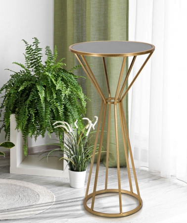Masuta Simple New, Fier/MDF/Oglinda, Auriu, 100x50x50 cm [5]