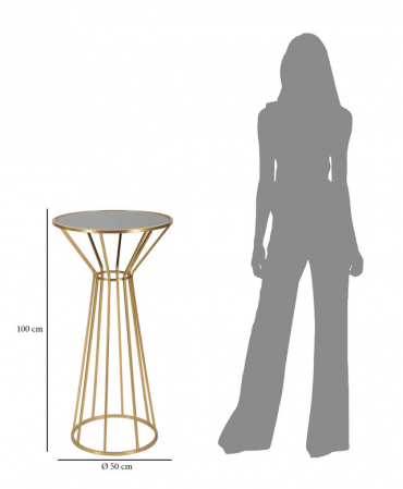 Masuta Simple New, Fier/MDF/Oglinda, Auriu, 100x50x50 cm [6]