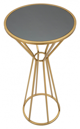 Masuta Simple New, Fier/MDF/Oglinda, Auriu, 80x40x40 cm [2]