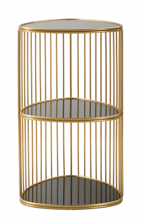 Masuta Triple, Fier/Sticla, Auriu, 80x45x45 cm [6]