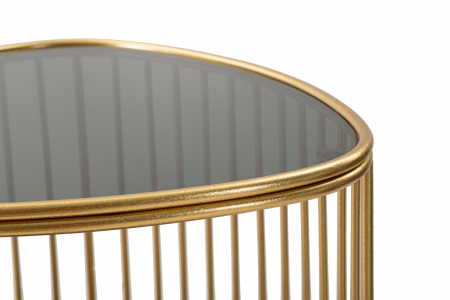 Masuta Triple, Fier/Sticla, Auriu, 80x45x45 cm [3]