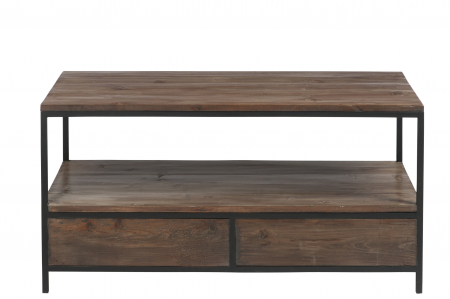 Masuta de cafea, Lemn/metal, Negru/Maro, 120x50x60.5 cm [4]
