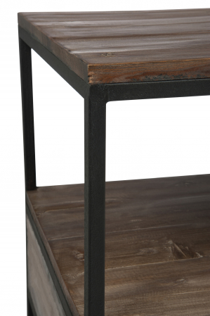 Masuta de cafea, Lemn/metal, Negru/Maro, 120x50x60.5 cm [6]