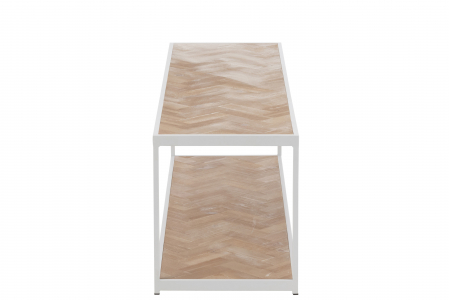 Masuta Zigzag, Lemn, Alb, 150x40x45 cm [2]