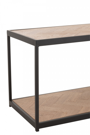 Masuta Zigzag, Lemn, Negru, 150x40x45 cm [3]