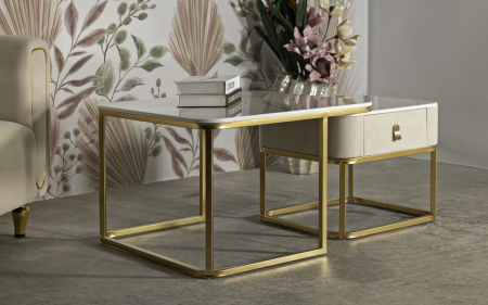 Masute de cafea Beauty, Set 2, 70x70x48-50x50x43,5 cm [7]