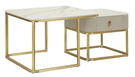 SALE % - Masute de cafea Beauty, Set 2, 70x70x48-50x50x43,5 cm