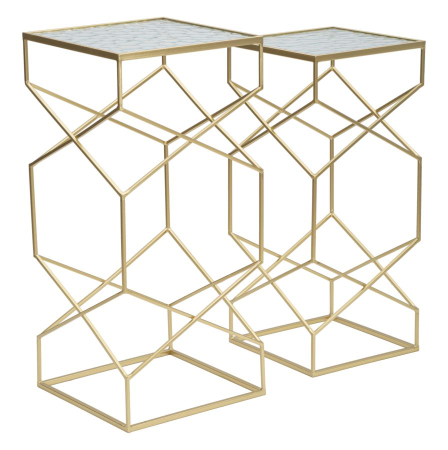 Masute de cafea din sticla, set 2, 31,5x31,5x68-28x28x64 cm [3]