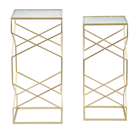Masute de cafea din sticla, set 2, 31,5x31,5x68-28x28x64 cm [4]