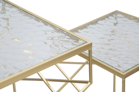 Masute de cafea din sticla, set 2, 50x50x100-40x40x80 cm [2]