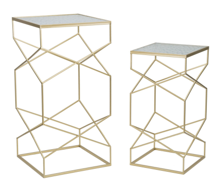 SALE % - Masute de cafea din sticla, set 2, 50x50x100-40x40x80 cm