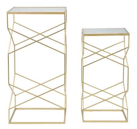 Masute de cafea din sticla, set 2, 50x50x100-40x40x80 cm [4]