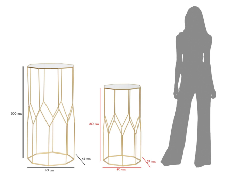 Masute de cafea din sticla, set 2, cm 50x46x100-40x37x80 [6]