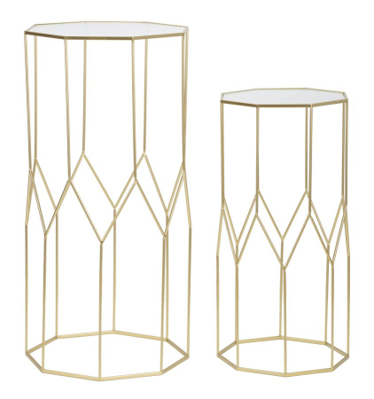 SALE % - Masute de cafea din sticla, set 2, cm 50x46x100-40x37x80