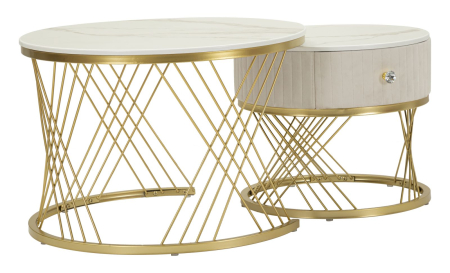 SALE % -  Masute de cafea Votix, Set 2, ø 70x48-50x43,5 cm