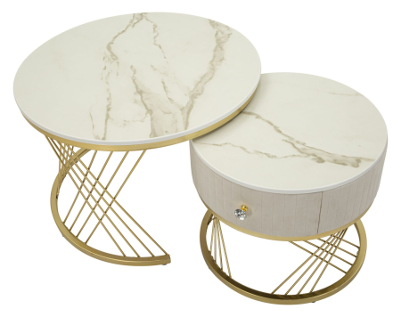  Masute de cafea Votix, Set 2, ø 70x48-50x43,5 cm [3]