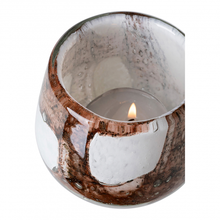 MELLA, Vază, Stormlight, Sticlă, netedă, maro, alb, L. 18,5 cm, L. 18,5 cm, H 17 cm, D 18,5 cm [2]