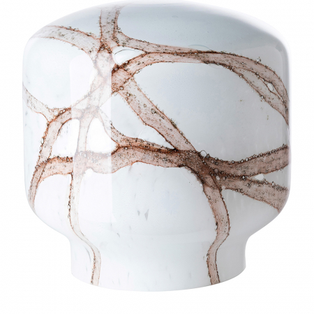 ILUMINAT - MELLUX, Abajur din sticlă, Sticlă, netedă, maro, alb, L. 19 cm, L. 19 cm, H 19,5 cm, D 19,5 cm