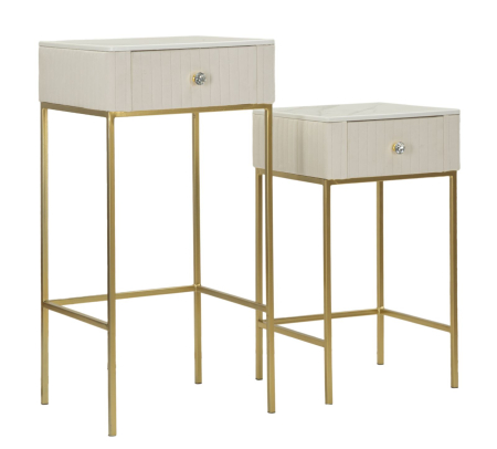 SALE % - Mese inalte patrate, Cristy set de 2, ø 45x90-40x70 cm