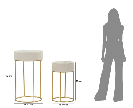 Mese rotunde Cristy, set de 2, ø 50x90-40x70 cm [7]