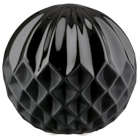 Accesorii - Minge decorativa, rotunda, Panteon, Ceramica, neagra, PU 6, H. 11 cm, D. 10,5 cm