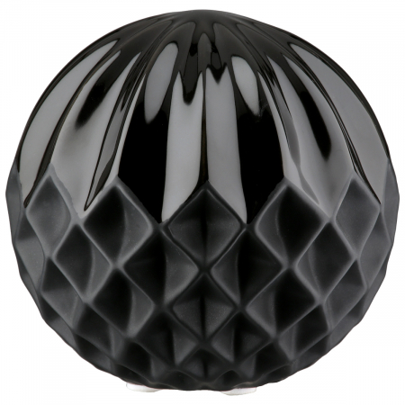 Minge decorativa, rotunda, Panteon, Ceramica, neagra, PU 6, H. 11 cm, D. 10,5 cm [1]