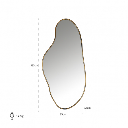 Oglindă Alton (Auriu periat), Dims: 183.0 x 85.0 x 3.5 cm [2]