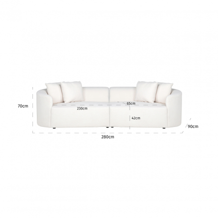 Modul Canapea Grayson pe partea dreapta  bej  furry  140 cm [15]