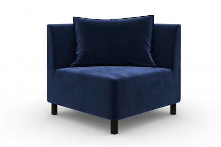 LIVING - Modul de colt Tina, Albastru petrol, 88x82x88 cm