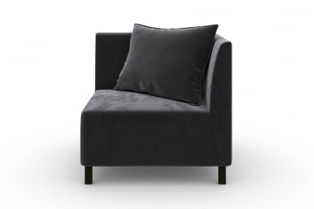 Modul de colt Tina, Gri inchis, 88x82x88 cm [1]