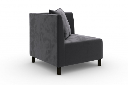 Modul de colt Tina, Gri inchis, 88x82x88 cm [3]