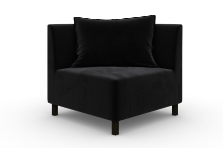 LIVING - Modul de colt Tina, Negru, 88x82x88 cm